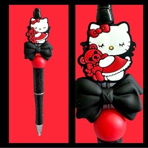 Hello Kitty Red Custom Beaded Ink Pen